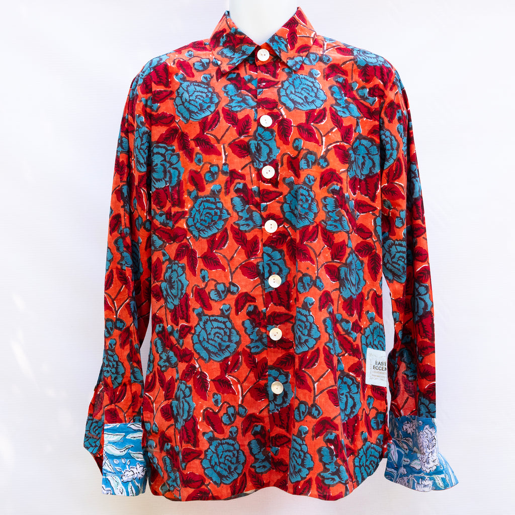 5 Orange with Red & Blue Florals Lal Rangilo '25