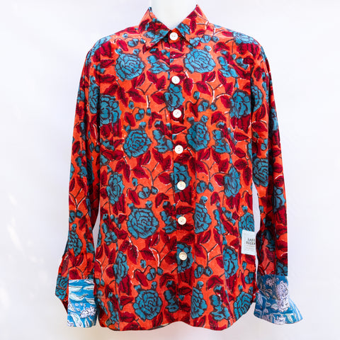 5 Orange with Red & Blue Florals Lal Rangilo '25