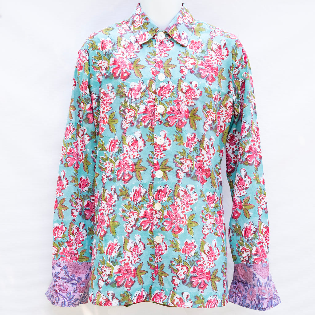 7 Aqua with Pink & White Flowers Jalpari Bagh '25