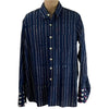Shirting for Men - 13 Bagru Indigo White and Magenta dots