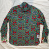 Shirting for Men -11 Ruby Hibiscus on teal 2022 End of Line