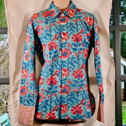 2 Blue and Peony Flowers- 2024