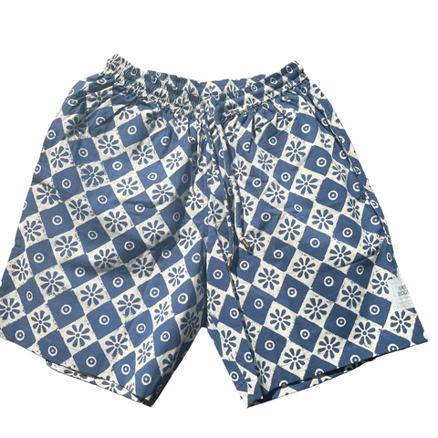 Men's Sporting Swimming Shorts - Bagru Indigo Check End of Line