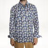 2017/18 Shirting For Men -  5 White and Yellow Camelias on blue