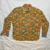 Shirting for Men -6 tangerine and yellow chrysanthemum on green 2022 - End Of Line