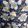 New 2017/18 Shirting For Men -  5 White and Yellow Camelias on blue